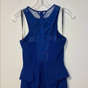 Spotlight by Warehouse Blue Peplum‎ Sheath Midi Dress